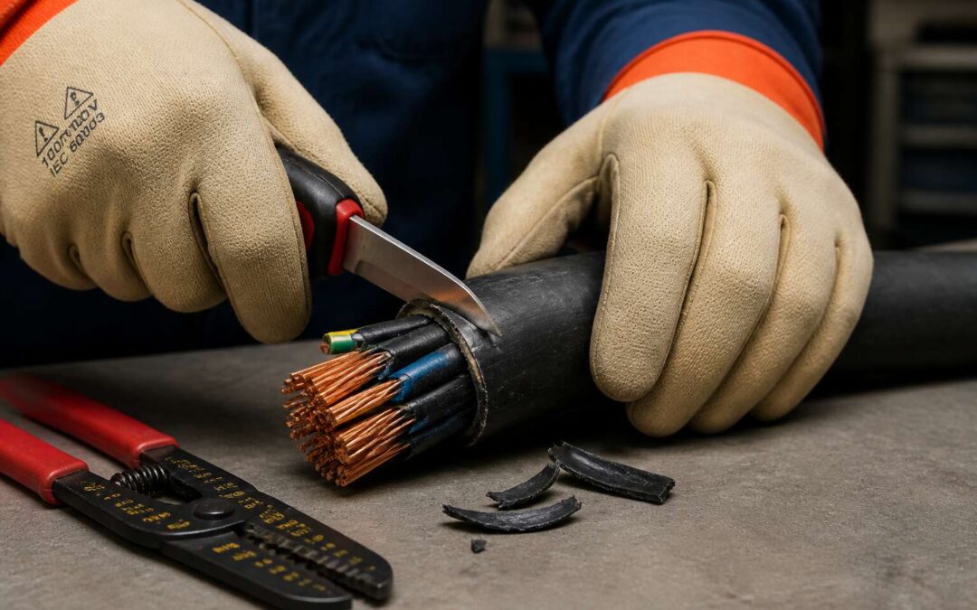 repairing damaged electrical cable